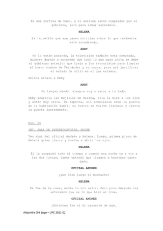 Guión (cortometraje) “El arca de madera”  