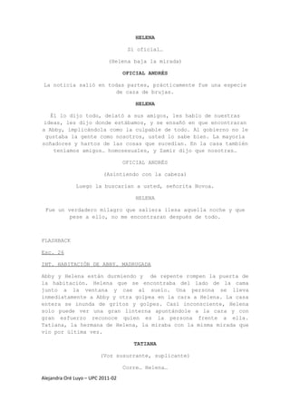 Guión (cortometraje) “El arca de madera”  