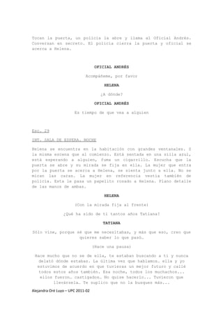 Guión (cortometraje) “El arca de madera”  