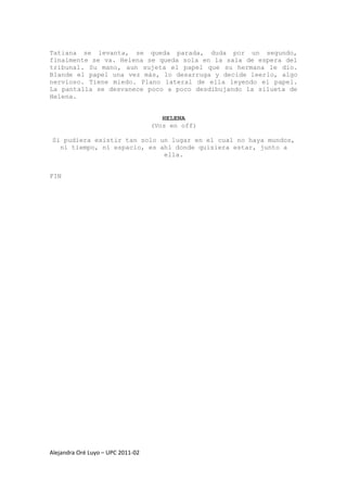 Guión (cortometraje) “El arca de madera”  