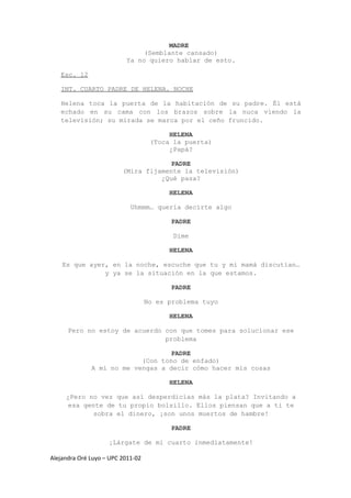 Guión (cortometraje) “El arca de madera”  