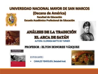 UNIVERSIDAD NACIONAL MAYOR DE SAN MARCOS
(Decana de América)
Facultad de Educación
Escuela Académico Profesional de Educación
 