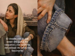 El detalle con el que están dibujados los vaqueros y los edificios del paisaje de fondo es fascinante