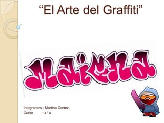 “El Arte del Graffiti”




Integrantes : Martina Cortez.
Curso       : 4° A
 