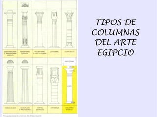 TIPOS DE 
COLUMNAS 
DEL ARTE 
EGIPCIO 
 