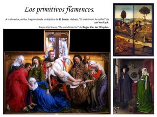 Giotto di Bondone
Es el gran innovador de la pintura italiana medieval, al desprenderse de la
influencia bizantina y humanizarse mediante el realismo y la representación de
figuras individuales, con volumen y personalidad propia.
A la derecha, “Lamento sobre Cristo muerto” y Capilla dell’Arena en Padua.
Bajo estas líneas, “Encuentro de San Joaquín y Santa Ana en la Puerta Dorada”.
 