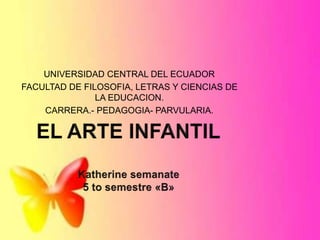 UNIVERSIDAD CENTRAL DEL ECUADOR
FACULTAD DE FILOSOFIA, LETRAS Y CIENCIAS DE
LA EDUCACION.
CARRERA.- PEDAGOGIA- PARVULARIA.
 