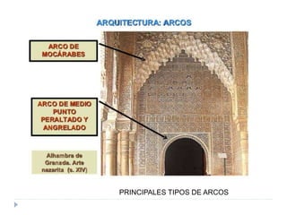 PRINCIPALES TIPOS DE ARCOS
 