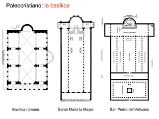 Paleocristiano: la basílica
Santa María la Mayor San Pedro del VaticanoBasílica romana
 