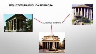 ARQUITECTURA PÚBLICA RELIGIOSA
EL TEMPLO ROMANO
 