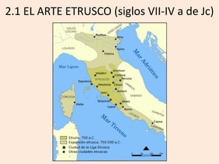 2.1 EL ARTE ETRUSCO (siglos VII-IV a de Jc) 
 