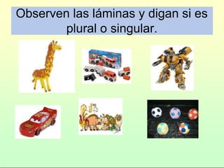 Observen las láminas y digan si es
plural o singular.