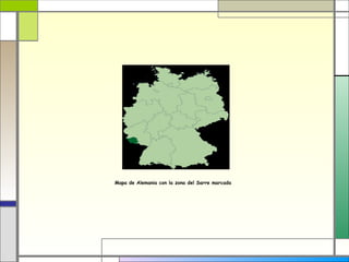 Mapa de Alemania con la zona del Sarre marcada
 