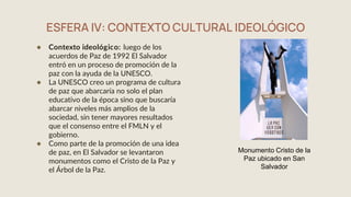 ESFERA IV: CONTEXTO CULTURAL IDEOLÓGICO
● Contexto ideológico: luego de los
acuerdos de Paz de 1992 El Salvador
entró en u...
