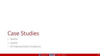 @arafkarsh arafkarsh
Case Studies
• NetFlix
• Spotify
• EE Implementation Guidelines
75
 