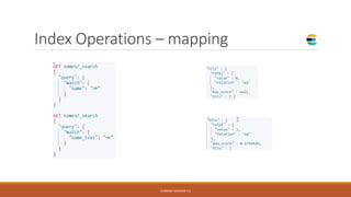 Index Operations – mapping
CURRENT VERSION 7.6
 