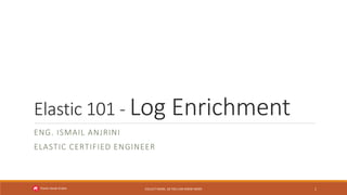 Elastic 101 - Log Enrichment
ENG. ISMAIL ANJRINI
ELASTIC CERTIFIED ENGINEER
COLLECT MORE, SO YOU CAN KNOW MOREElastic-Saudi-Arabia 1
 