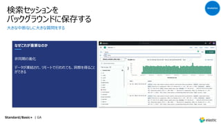 検索セッションを
バックグラウンドに保存する
⼤きな中断なしに⼤きな質問をする
なぜこれが重要なのか
⾮同期の進化
データが凍結され、リモートで⾏われても、洞察を得ること
ができる
Standard/Basic+ | GA
Analytics
 