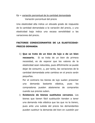 Elasticidad de la demanda y oferta | PDF