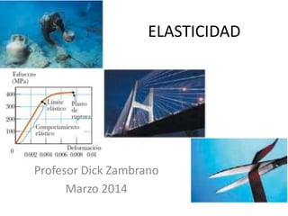 ELASTICIDAD
Profesor Dick Zambrano
Marzo 2014
 