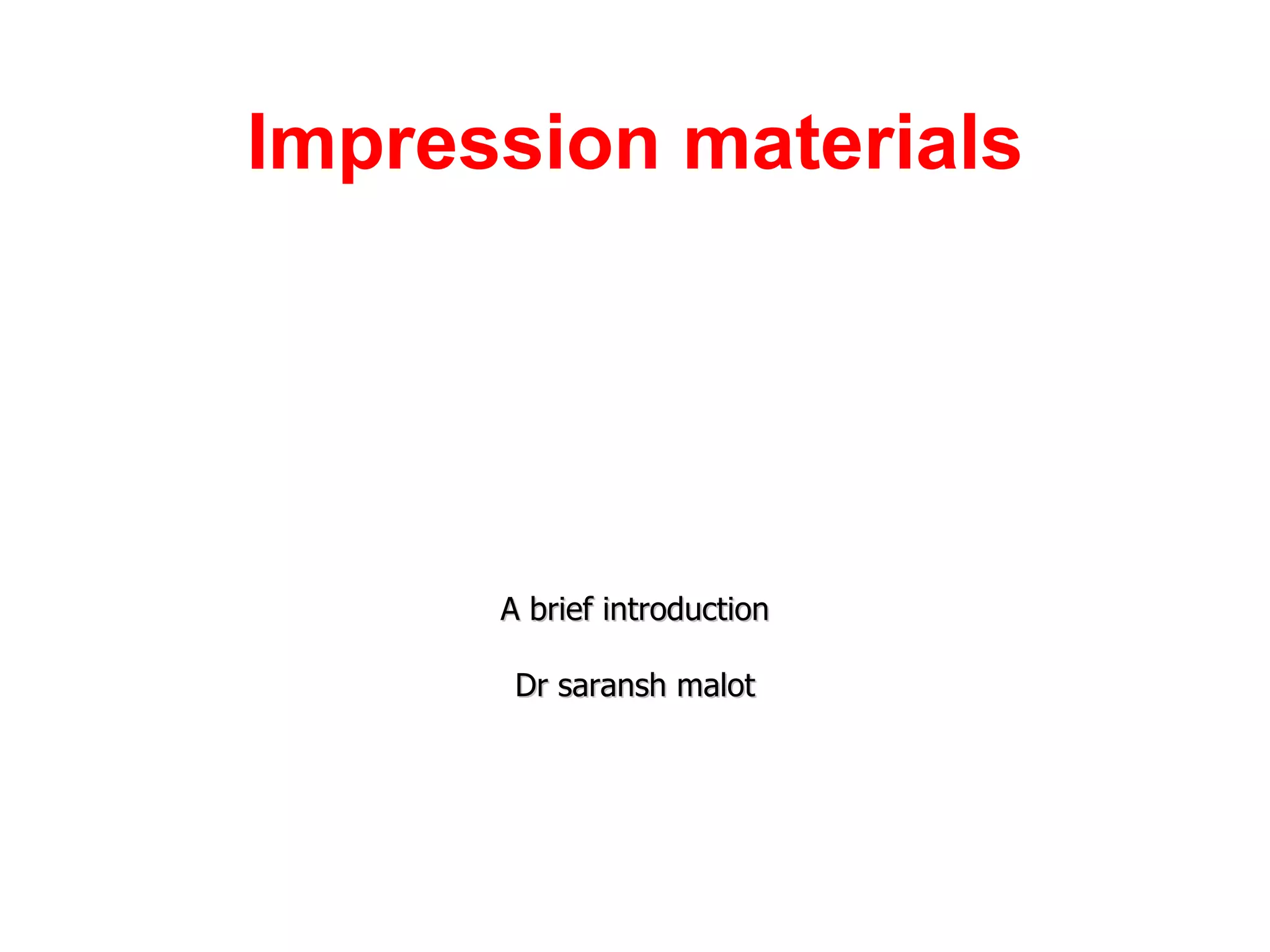 Elastic impression materials PPT