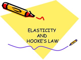 ELASTICITY  AND  HOOKE’S LAW 