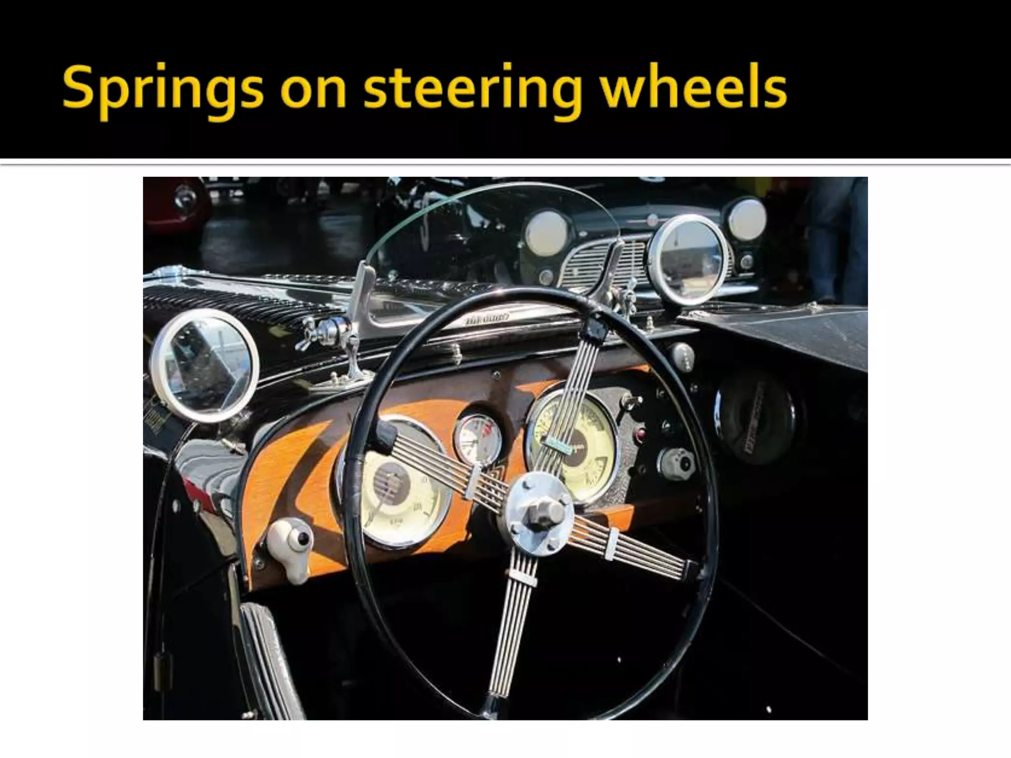 Springs on steering wheels