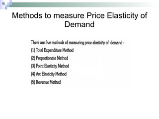 Methods to measure Price Elasticity of Demand 