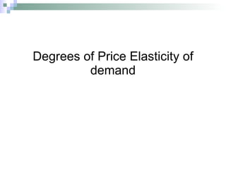 Degrees of Price Elasticity of demand 