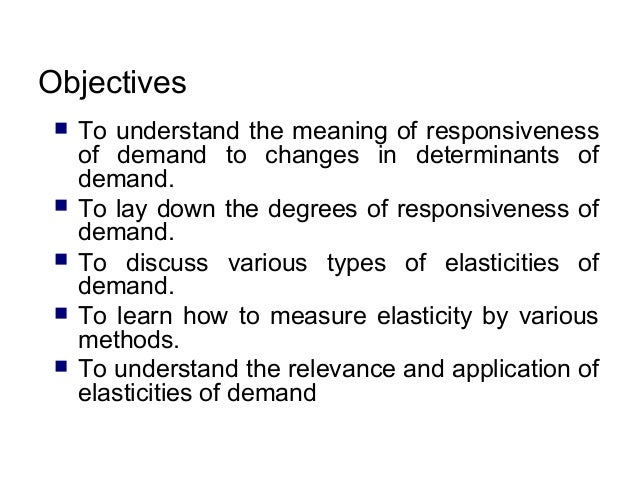 Elasticity Of Demand