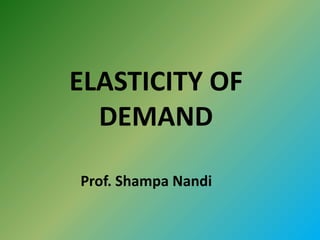 Elasticity Of Demand