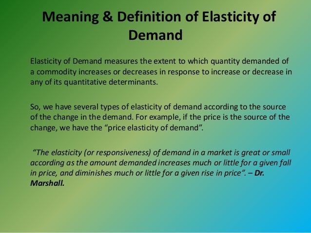Elasticity Of Demand