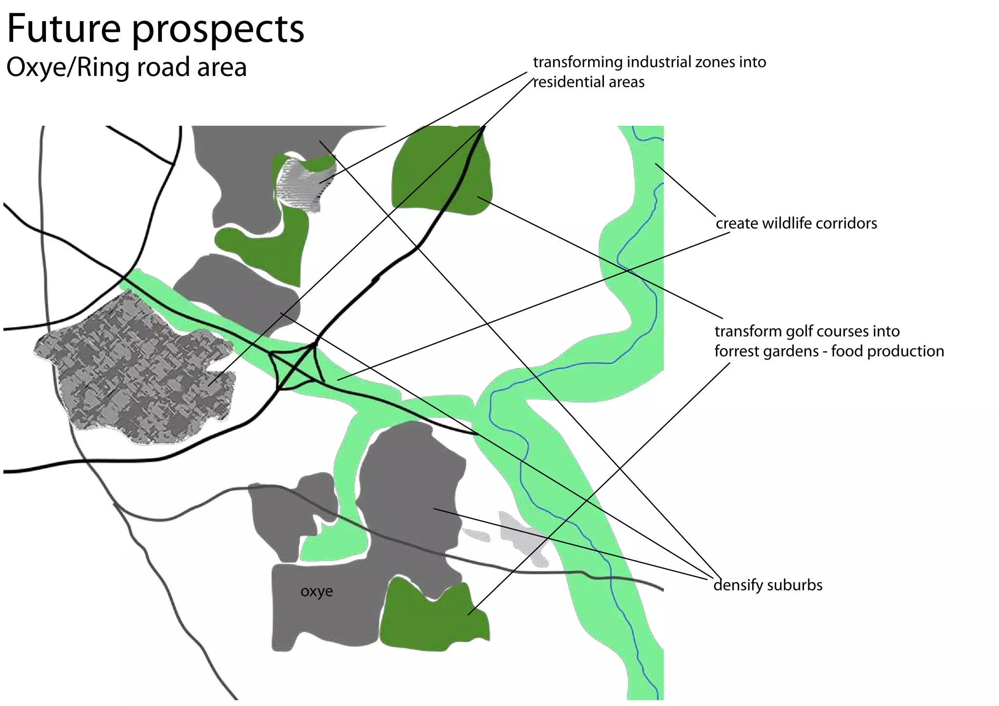 Future prospects
Oxye/Ring road area          transforming industrial zones into
                             residential areas




                                                       create wildlife corridors




                                                       transform golf courses into
                                                       forrest gardens - food production




                      oxye                             densify suburbs
 