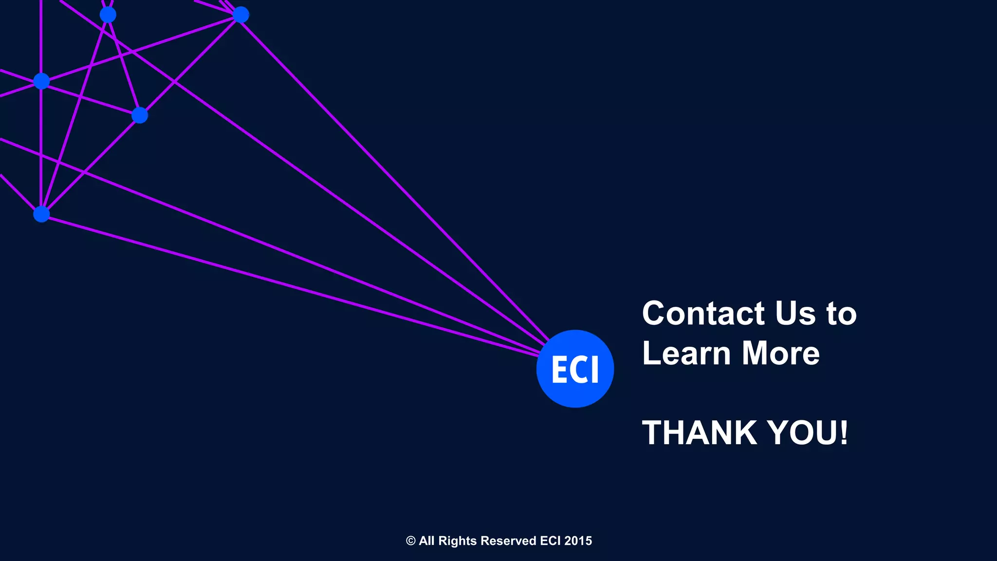 Contact Us to
Learn More
THANK YOU!
© All Rights Reserved ECI 2015
 