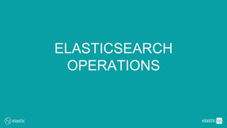 ELASTICSEARCH
OPERATIONS
 