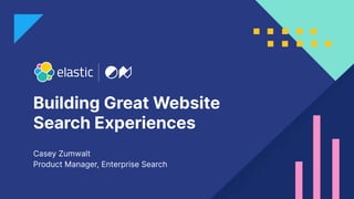 1
Building Great Website
Search Experiences
Casey Zumwalt
Product Manager, Enterprise Search
 
