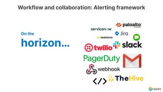 Workflow and collaboration: Alerting framework
On the
horizon…
 