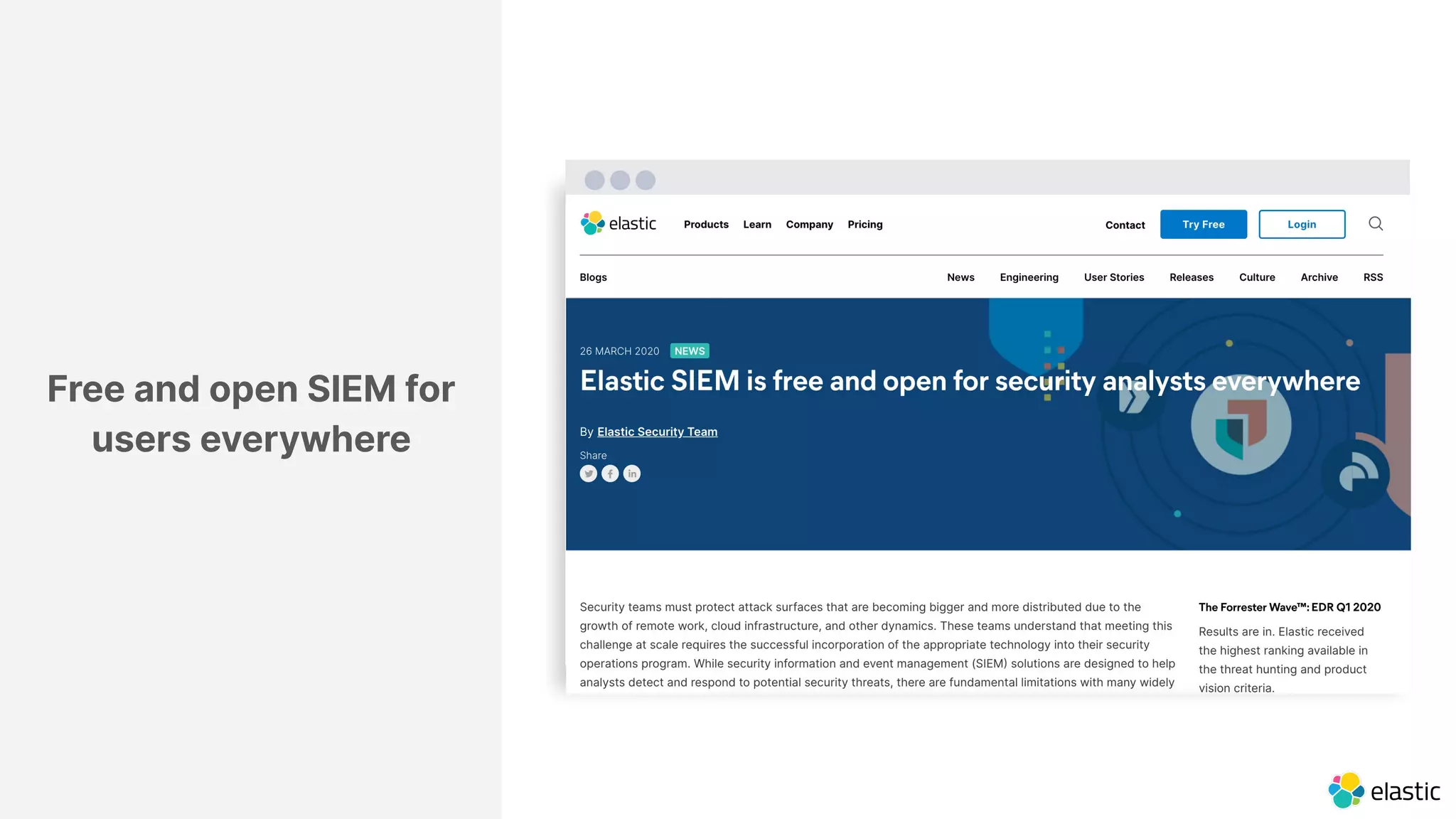Free and open SIEM for
users everywhere
 