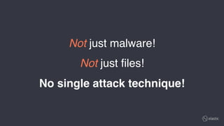 Not just malware!
Not just files!
No single attack technique!
 
