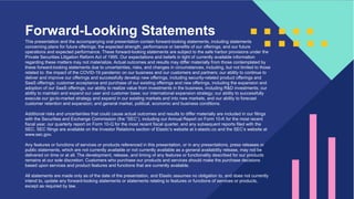 2
Forward-Looking Statements
This presentation and the accompanying oral presentation contain forward-looking statements, including statements
concerning plans for future offerings; the expected strength, performance or benefits of our offerings; and our future
operations and expected performance. These forward-looking statements are subject to the safe harbor provisions under the
Private Securities Litigation Reform Act of 1995. Our expectations and beliefs in light of currently available information
regarding these matters may not materialize. Actual outcomes and results may differ materially from those contemplated by
these forward-looking statements due to uncertainties, risks, and changes in circumstances, including, but not limited to those
related to: the impact of the COVID-19 pandemic on our business and our customers and partners; our ability to continue to
deliver and improve our offerings and successfully develop new offerings, including security-related product offerings and
SaaS offerings; customer acceptance and purchase of our existing offerings and new offerings, including the expansion and
adoption of our SaaS offerings; our ability to realize value from investments in the business, including R&D investments; our
ability to maintain and expand our user and customer base; our international expansion strategy; our ability to successfully
execute our go-to-market strategy and expand in our existing markets and into new markets, and our ability to forecast
customer retention and expansion; and general market, political, economic and business conditions.
Additional risks and uncertainties that could cause actual outcomes and results to differ materially are included in our filings
with the Securities and Exchange Commission (the “SEC”), including our Annual Report on Form 10-K for the most recent
fiscal year, our quarterly report on Form 10-Q for the most recent fiscal quarter, and any subsequent reports filed with the
SEC. SEC filings are available on the Investor Relations section of Elastic’s website at ir.elastic.co and the SEC’s website at
www.sec.gov.
Any features or functions of services or products referenced in this presentation, or in any presentations, press releases or
public statements, which are not currently available or not currently available as a general availability release, may not be
delivered on time or at all. The development, release, and timing of any features or functionality described for our products
remains at our sole discretion. Customers who purchase our products and services should make the purchase decisions
based upon services and product features and functions that are currently available.
All statements are made only as of the date of the presentation, and Elastic assumes no obligation to, and does not currently
intend to, update any forward-looking statements or statements relating to features or functions of services or products,
except as required by law.
 