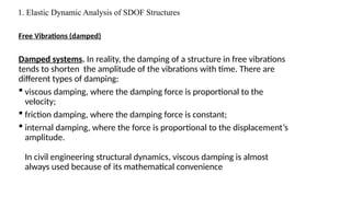 Elements of seismic analysis methods - Elastic response spectra | PPTX