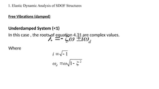 Elements of seismic analysis methods - Elastic response spectra | PPTX