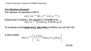 Elements of seismic analysis methods - Elastic response spectra | PPTX