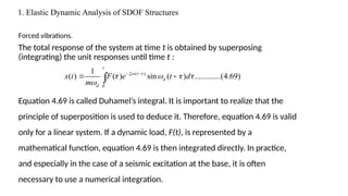 Elements of seismic analysis methods - Elastic response spectra | PPTX