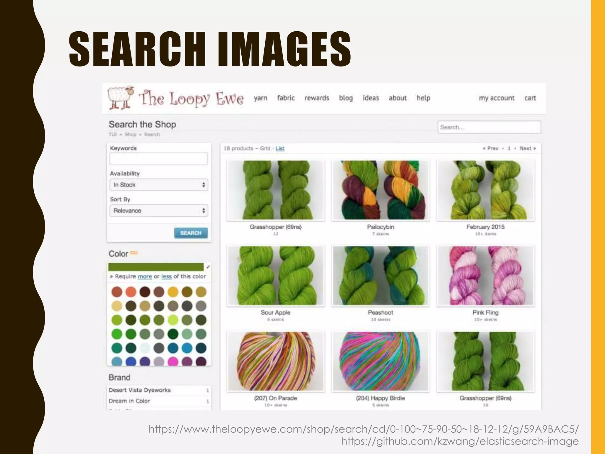 SEARCH IMAGES
https://www.theloopyewe.com/shop/search/cd/0-100~75-90-50~18-12-12/g/59A9BAC5/
https://github.com/kzwang/elasticsearch-image
 