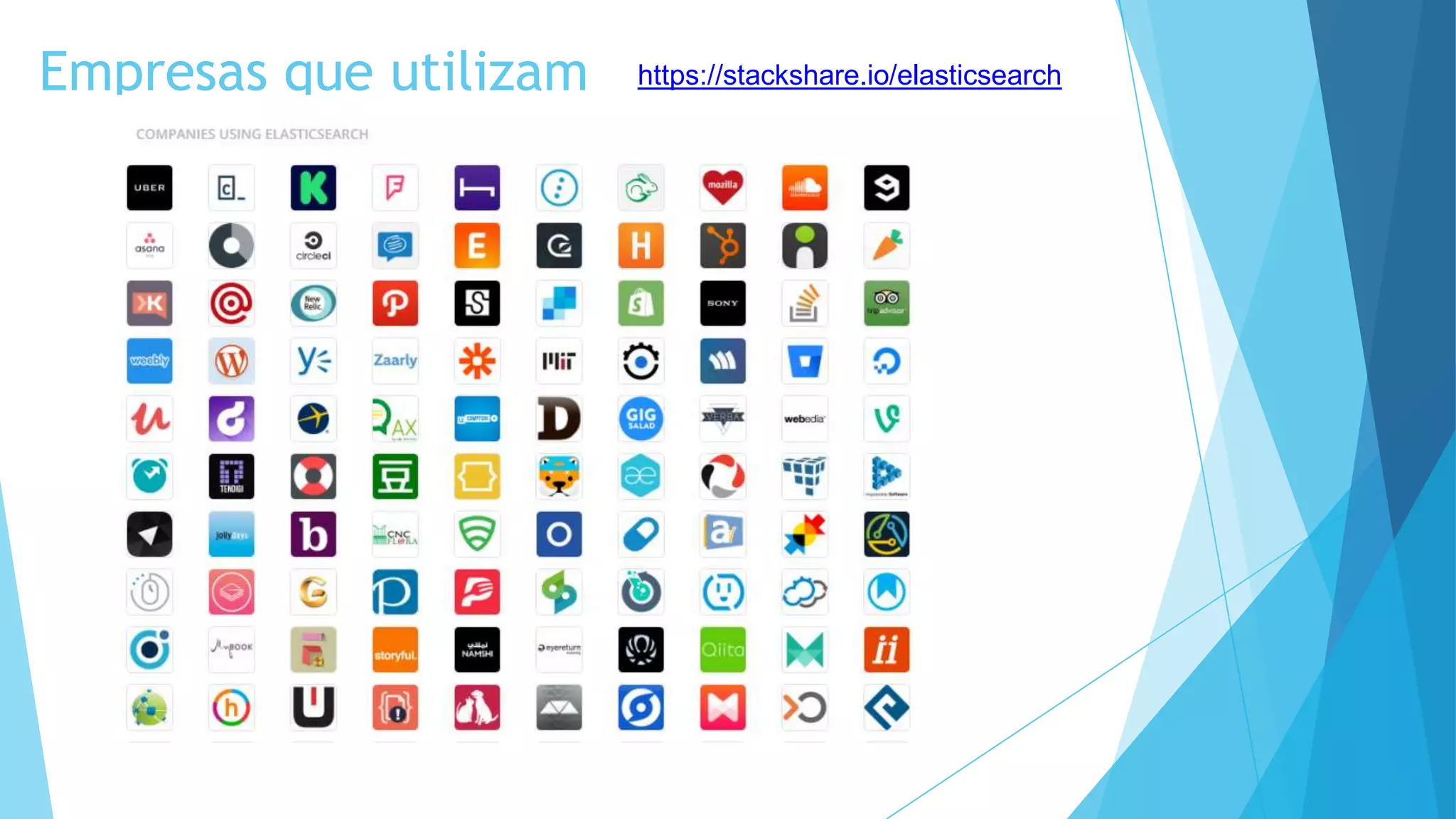 Empresas que utilizam https://stackshare.io/elasticsearch
 