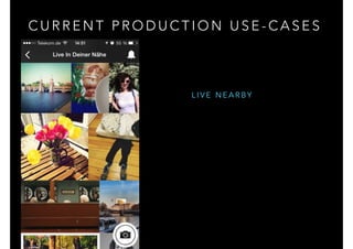 C U R R E N T P R O D U C T I O N U S E - C A S E S
L I V E N E A R B Y
 