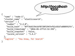 {
"name" : "node-1",
"cluster_name" : "elasticsearch",
"version" : {
"number" : "2.2.0",
"build_hash" : "8ff36d139e16f8720...