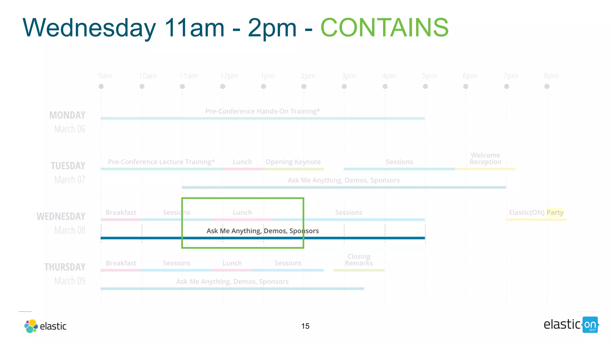 15
Wednesday 11am - 2pm - CONTAINS
 