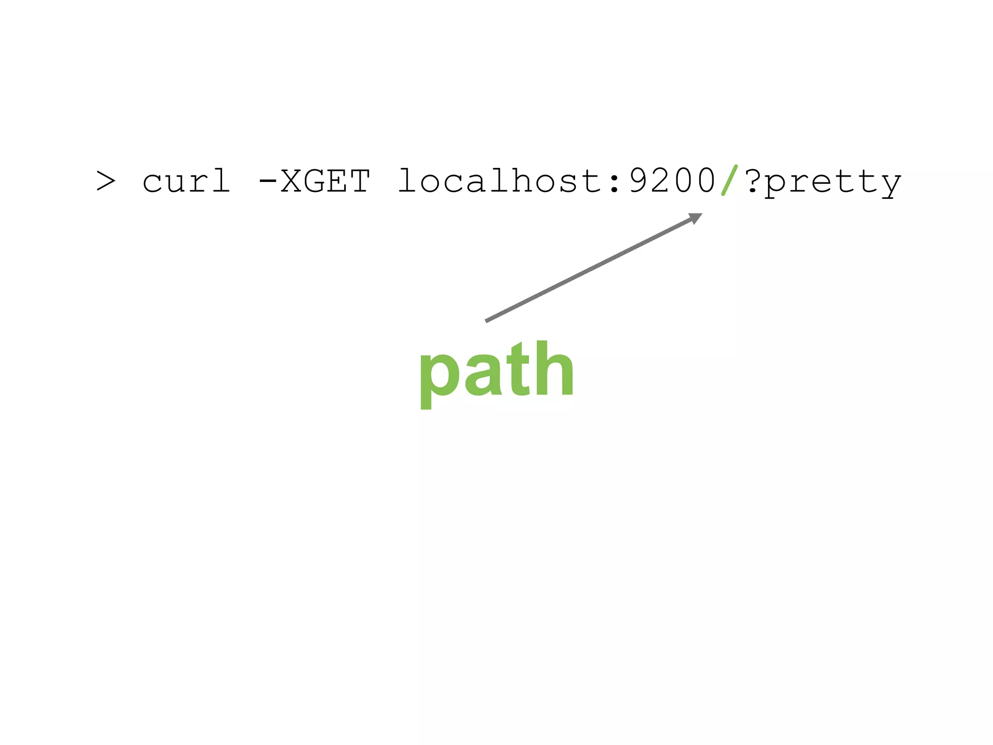 > curl -XGET localhost:9200/?pretty path 